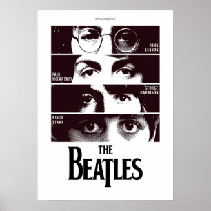 beatles, classic rock, vintage band, british music poster