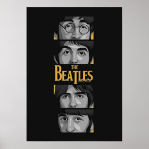 beatles, classic rock, vintage band, british music poster