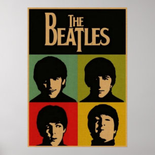 beatles, classic rock, vintage band, british music poster