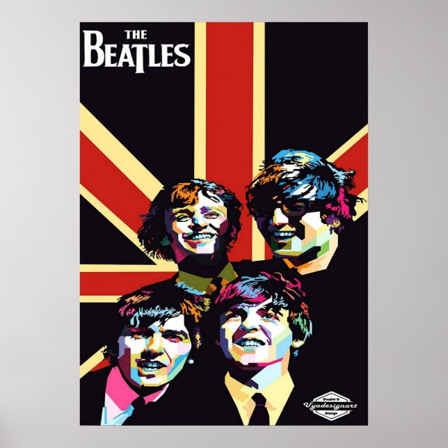 beatles, classic rock, vintage band, british music poster (Front)
