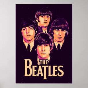 beatles, classic rock, vintage band, british music poster