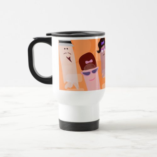 Beatnik Ghost Party Halloween Illustration Cartoon Travel Mug