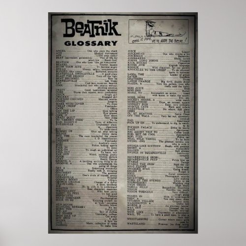 Beatnik Glossary poster Poster