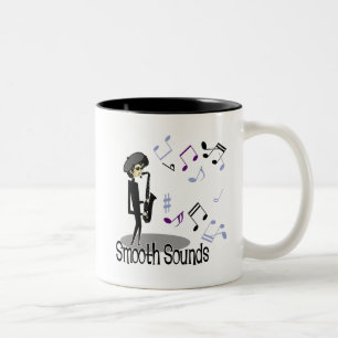 Beatnik Jazz Saxophone Player Two-Tone Coffee Mug