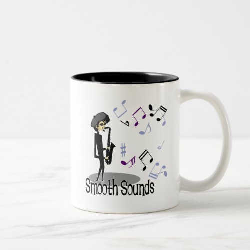 Beatnik Jazz Saxophone Player Two_Tone Coffee Mug