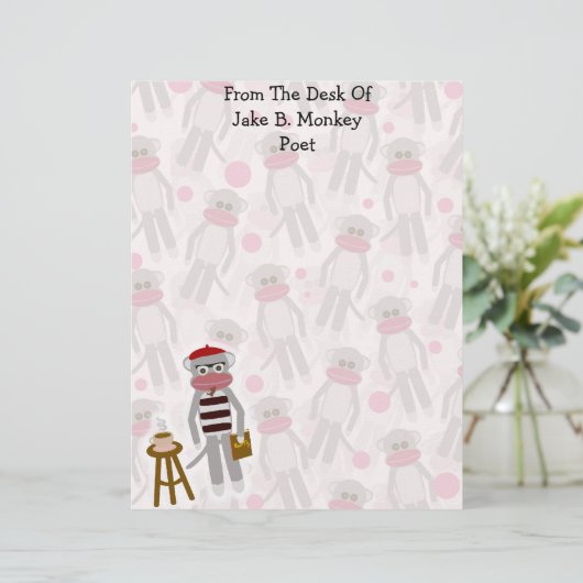 Beatnik Sock Monkey Fun Happy Cartoon Joy (Standing Front)