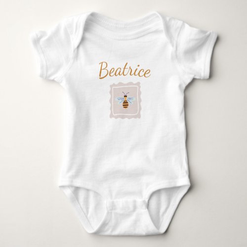 Beatrice Baby Name Bodysuit Custom Personalize Bee