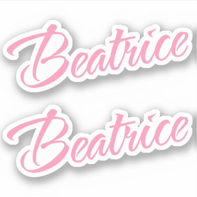 Beatrice Decorative Name in Pink x2 Sticker (Front)