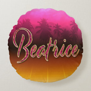 Beatrice first name name golden pink pillow