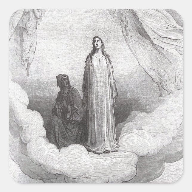 Beatrice looks up to God in Paradise Square Sticker (Front)