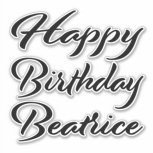 Beatrice Name First Name black Sticker Birthday