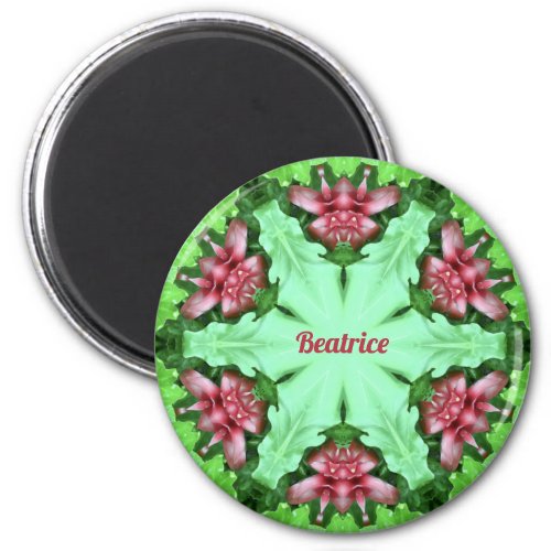 BEATRICE  Pink Green Floral  Stunning Design  Magnet