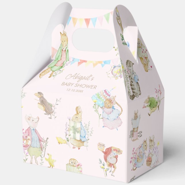 Beatrix Peter the Rabbit Woodland Baby Shower Favor Boxes (Front)
