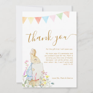 Beatrix Peter the Rabbit Woodland Baby Shower Thank You Card