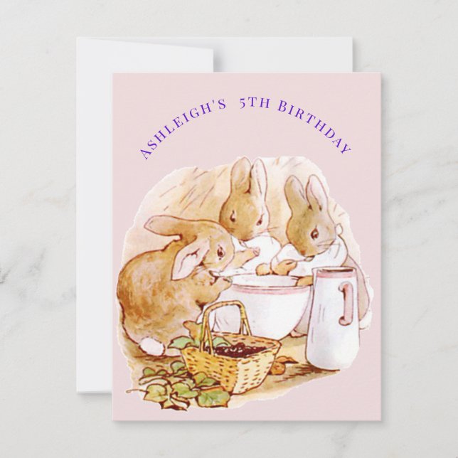 Beatrix Potter 5th Birthday Jemima Puddle Duck Invitation (Front)