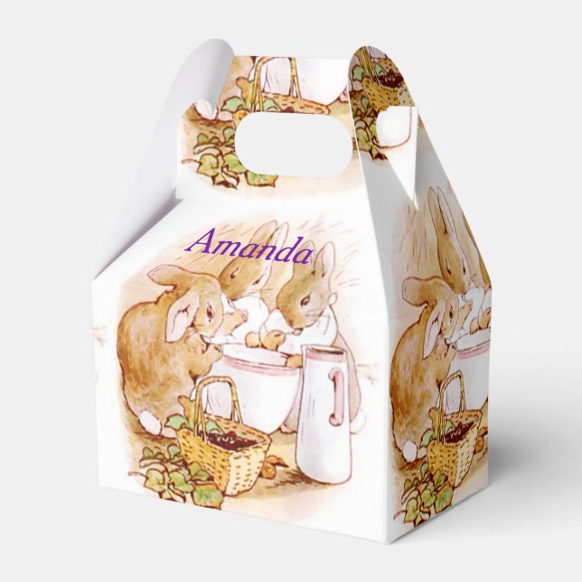 Beatrix Potter, Birthday, Easter Bunny, Custom Favor Boxes (Front Side)