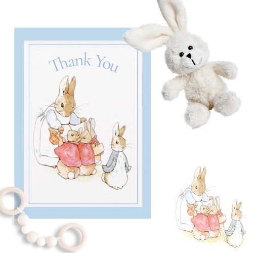 Beatrix Potter Blue Baby Shower Thank You Card