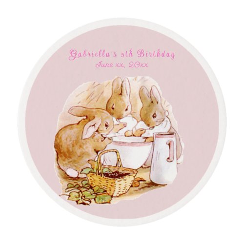 Beatrix Potter Bunnies Berries and Cream Birthday Edible Frosting Rounds