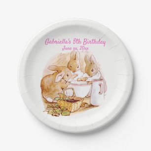 Beatrix Potter Bunnies Berries and Cream Birthday Paper Plates