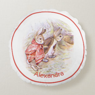 Beatrix Potter Bunnies  Round Pillow