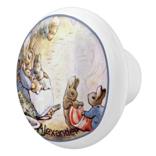 Beatrix Potter Bunny Family Ceramic Knob