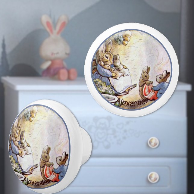 Beatrix Potter Bunny Family Ceramic Knob (Creator Uploaded)