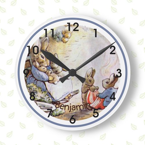Beatrix Potter Bunny Family Round Clock