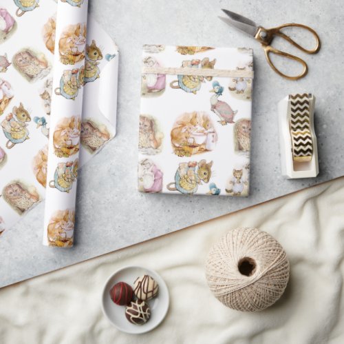 Beatrix Potter  Bunny Mouse Puddle Duck Squirrel Wrapping Paper