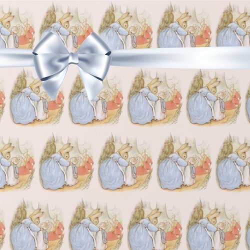 Beatrix Potter Bunny Peach Wrapping Paper
