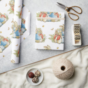 Beatrix Potter Bunny Rabbit Baby Boy Girl Shower Wrapping Paper