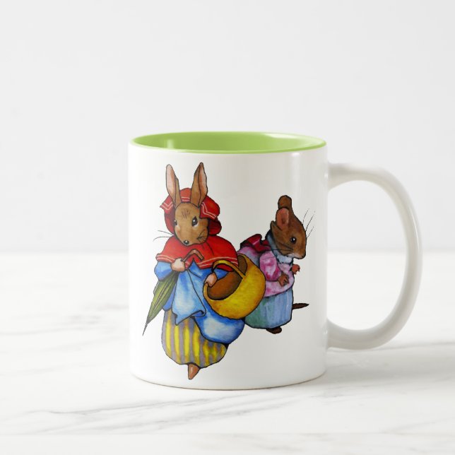 Beatrix Potter Characters: Freehand Art: Animals Two-Tone Coffee Mug (Right)