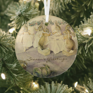 Beatrix Potter Christmas Holiday Glass Ornament