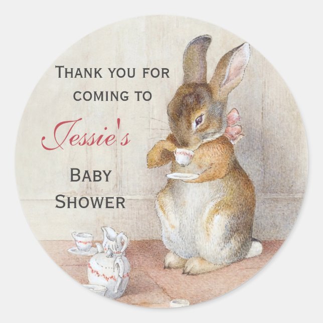 Beatrix Potter Custom Baby Shower Stickers (Front)