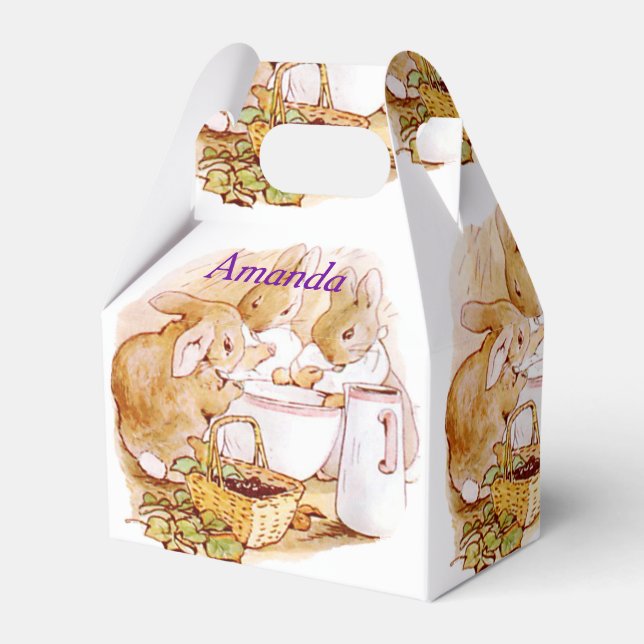 Beatrix Potter, Custom Birthday, Easter Gift Favor Boxes (Front Side)