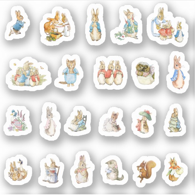 Beatrix Potter Custom-Cut Vinyl Sticker (Front)