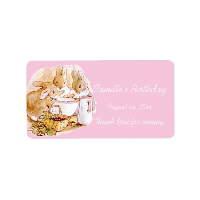 Beatrix Potter, Custom, Water Bottle Label (Front)