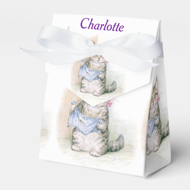 Beatrix Potter Cute Kitten Birthday  Favor Boxes (Front Side)