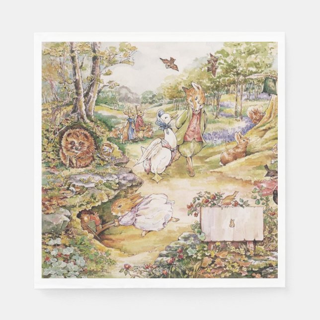 Beatrix Potter Cute Peter and Friends Napkins (Front)