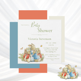 Beatrix Potter Green Baby Shower Invitation