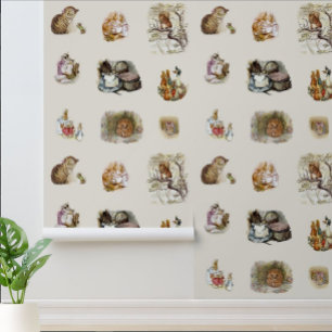 Beatrix Potter Illustrations Pattern Wallpaper
