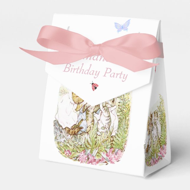 Beatrix Potter Kittens Birthday Party Favor Box (Front Side)