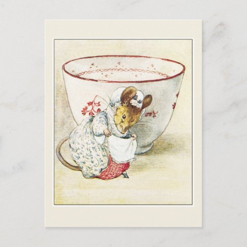 Beatrix Potter Lady Mouse Teacup Postcard