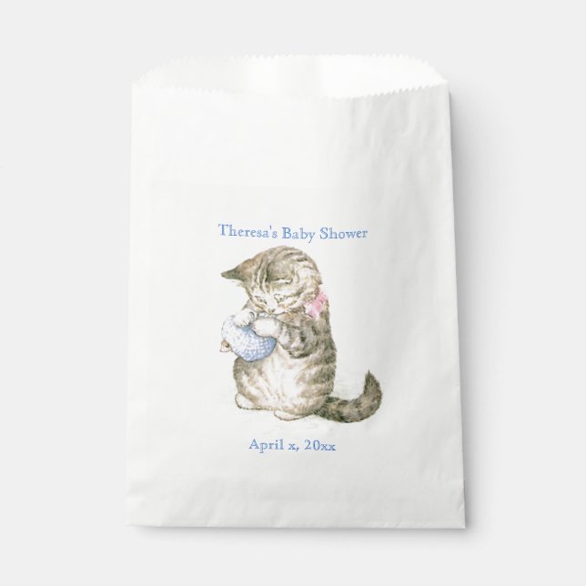 Beatrix Potter, Miss Moppet  Baby Shower, Favor Bag (Front)
