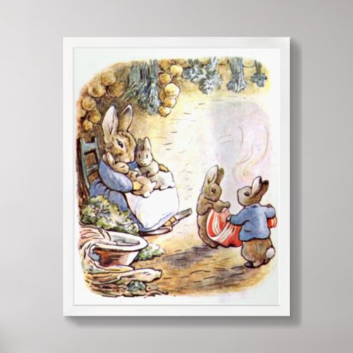 Beatrix Potter Mommy and Twins from Benjamin Bunny Framed Art