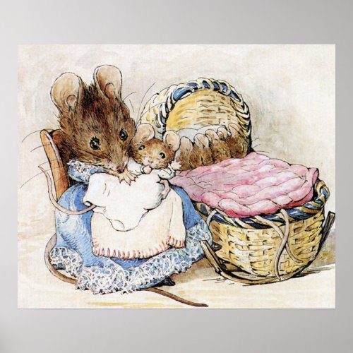 Beatrix Potter Mother and Baby Mice Poster