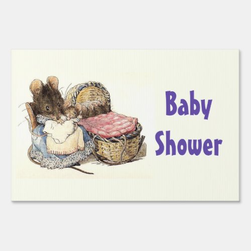 Beatrix Potter Mother and Child Baby Shower Sign