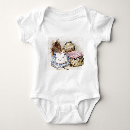 Beatrix Potter, Mother Mouse and Babies Baby Bodysuit