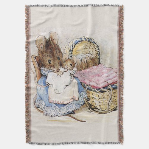 Beatrix Potter Mother Mouse and Babies Throw Blanket