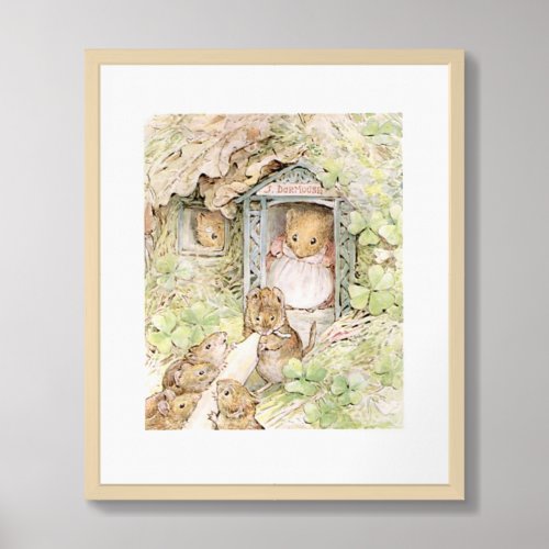 Beatrix Potter Mother Mouse and Kids Framed Art