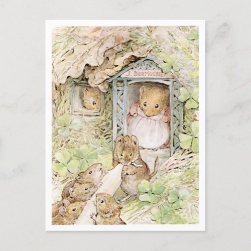 Beatrix Potter Mother Mouse and Kids Postcard